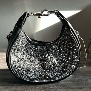 SHEIN Black and Silver Embellished Clutch